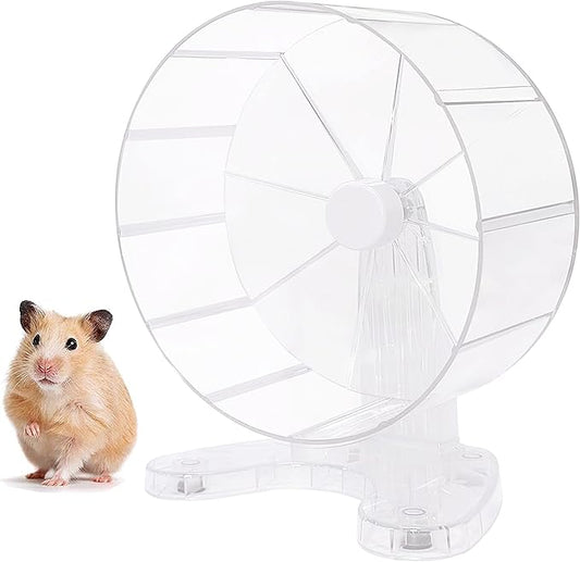 8.7" Super Silent Hamster Wheel for Hamster Exercise Wheel for Gerbil, Syrian & Dwarf, Chinchilla and More Small Anima Running Wheels with Stable Stand, Clear