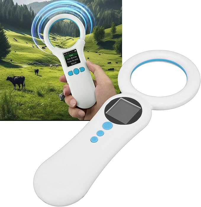 GOWENIC Pet Microchip Scanner, EMID FDX B Animal Reader ISO 11784 11785 Handheld Portable Microchip Reader with 1.44in TFT Screen and USB Upload for Dog Cat Pet ID Chip Detection