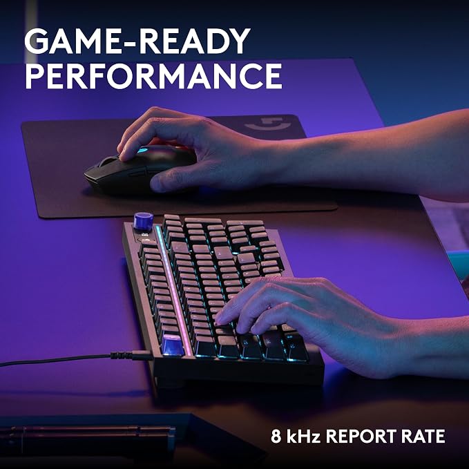 Logitech G316 X 98 Mechanical Gaming Keyboard (Tactile) - Black | Hot-Swappable Tactile Mechanical Switches, Gasket Design, PBT Keycaps, <8Khz, LIGHTSYNC RGB, Dot-Matxix LED Display, USB-C