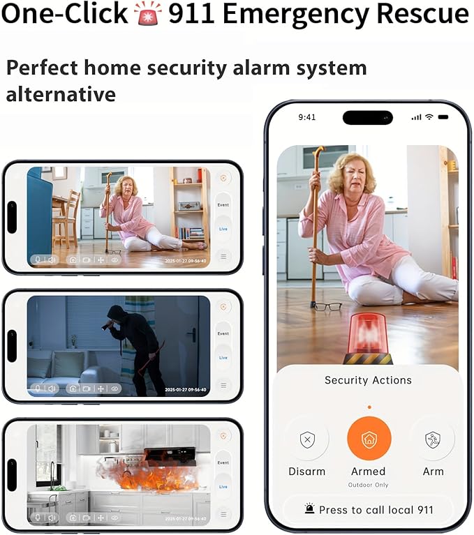 2K Cameras for Home Security, 2.4/5GHz Wi-Fi 6 Indoor Camera for Dog/Pet/Nanny/Baby with US Phone App, AI Text Recognition, Smart Search, Color Night Vision, Mini Cam 2 Way Talk, Human Detection