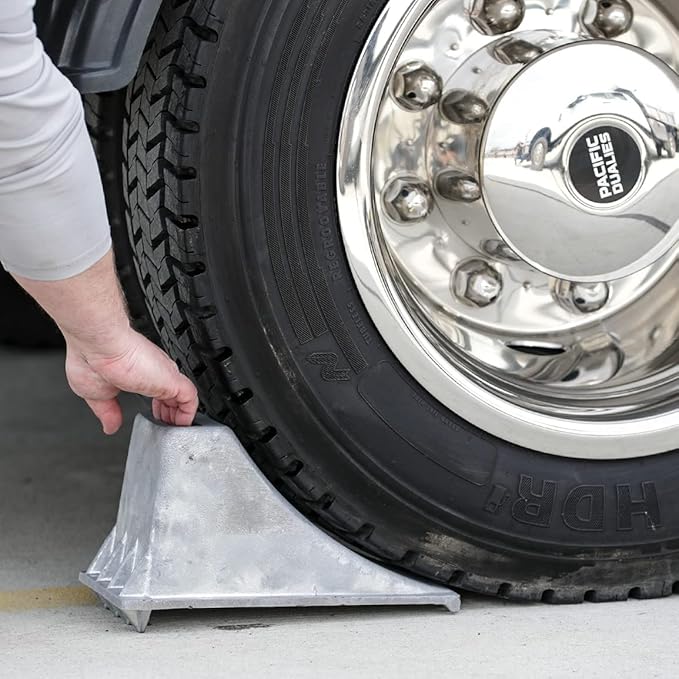 Buyers Products WC1267 Aluminum Wheel Chock, 6.25 x 12.25 x 7 Inch, Steep Slope Design with Rugged Teeth for Extra Stability, Silver