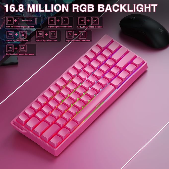 AULA WIN60 HE PRO 60% Mechanical Gaming Keyboard Wired, Magnetic Switch Hot Swappable, Adjustable Actuation Rapid Trigger Mode, 8000Hz Polling Rate, RGB Small Keyboard 60 Percent Compact Design for PC