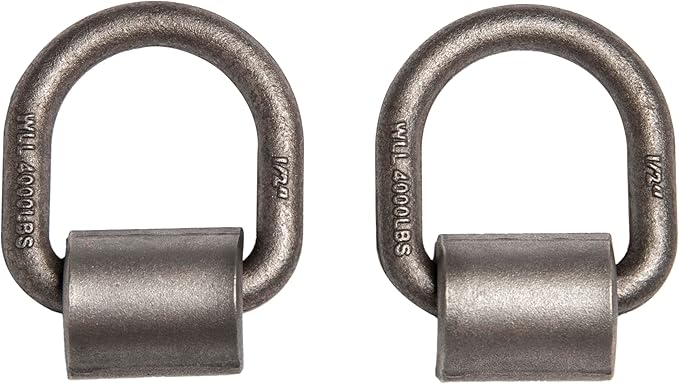 4 Pack - Hi Gear 1/2-inch 12000 Lbs Load Capacity Weld-on Flip D-Ring Anchor Flatbed Truck Trailer Ratchet Strap Cargo Tie Down