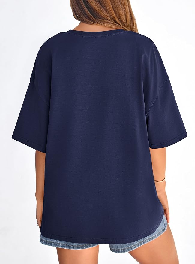 PRETTYGARDEN Womens 2026 Spring Going Out Tops Casual Short Sleeve Crewneck Loose Fit Basic Oversized T Shirts Summer Outfits