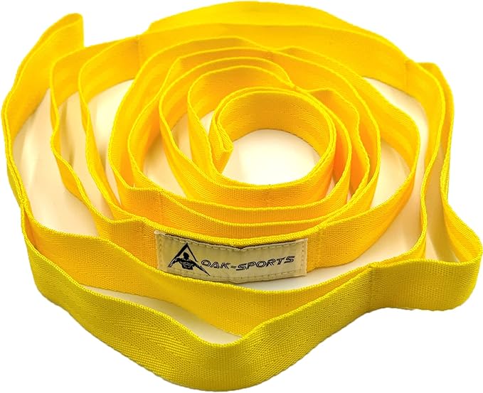 Stretching Strap Yoga Strap with Loops, Stretch Straps for Physical Therapy, Non-Elastic Exercise Strap for Pilates, Dance and Gymnastics with Workout Guide