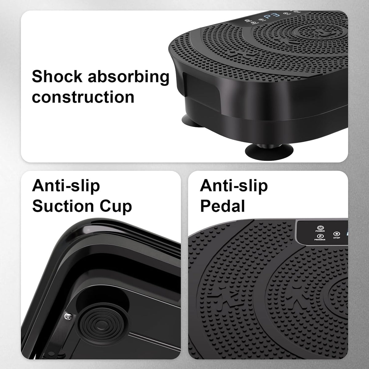 ROTAI Vibration Plate Exercise Machine - Full Body Fitness Platform for Weight Loss & Fat Burning | Adjustable Shake Plate in Black