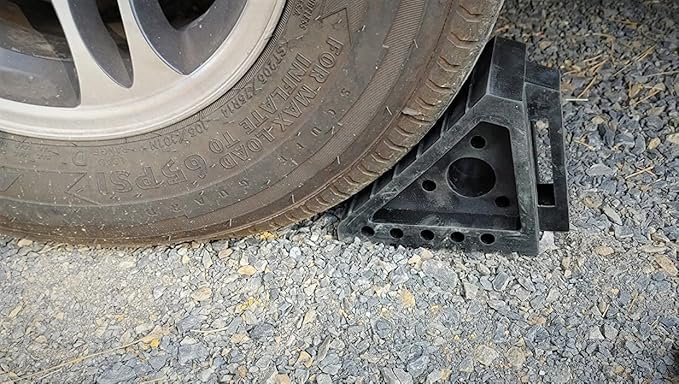 Performance Tool W41001 All Weather, Oil Resistant Solid Rubber Wheel Chock, Black (Pack of 2)