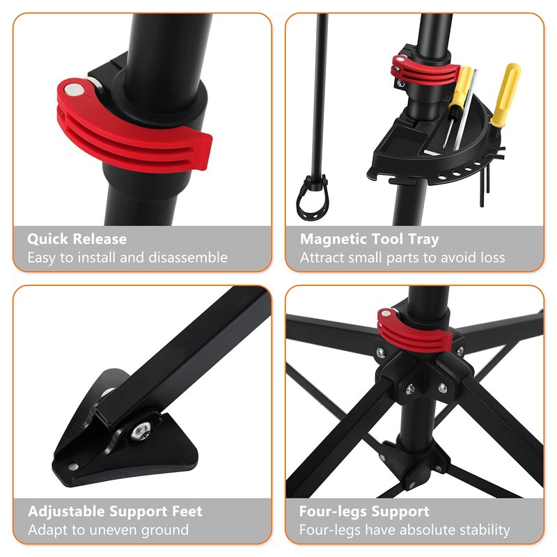 UNISKY Bike Repair Stand for Maintenance Height Adjustable Rack with Quick Release Bicycle Mechanics Maintenance Workstand
