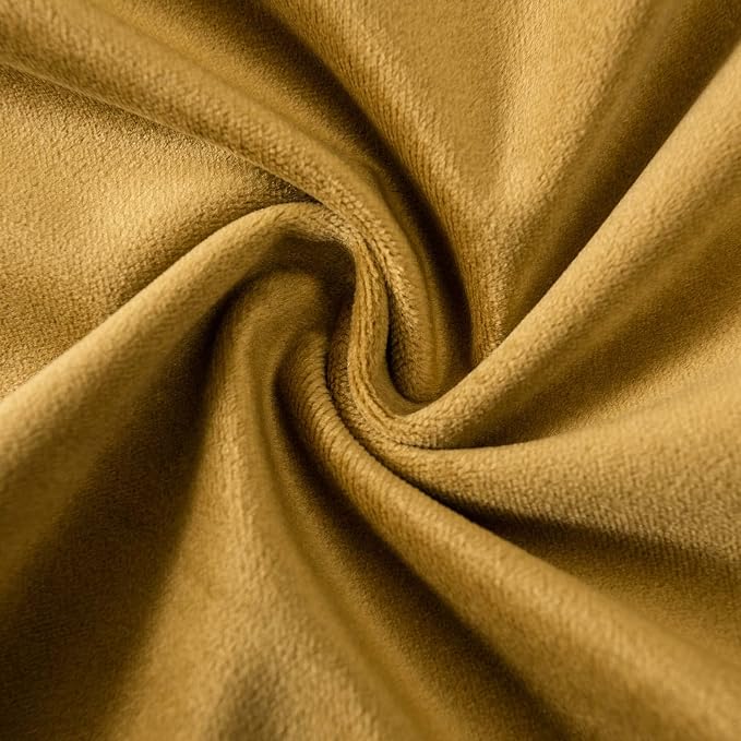 26x26 Decorative Velvet Euro Throw Pillow Covers Set of 2,Mustard Yellow | JUSPURBET Cozy Soft Couch Covers with Invisible Zipper for Modern Couch Sofa Bed Living Room Bedroom Home Decor