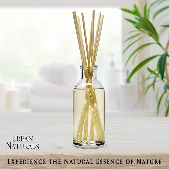 Urban Naturals Sandalwood & Vanilla Reed Diffuser Oil Gift Set | Tahitian Vanilla intermeshes & Desert Sandalwood Mingle to Create a Southern Bourbon Scent! | Great Idea