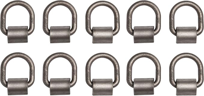 10 Pack Hi Gear 1/2-inch 12000 Lbs Load Capacity Weld-on Flip D-Ring Anchor Flatbed Truck Trailer Ratchet Strap Cargo Tie Down