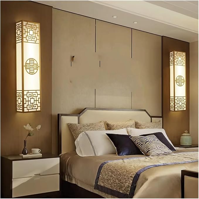 Chinese Style Bedroom Wall Lamp Strip Shaped Zen Background Wall Bedside Lamp Living Room,Wall Lamp