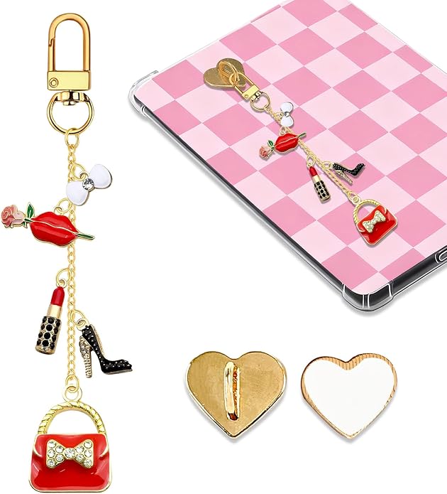 Charm Chains for Kindle,Cute E-reader Phone Charm Bracelets Accessories Compatible for Kindle E-Reader Phone iPad AirPod,Gifts for Reader Booklovers