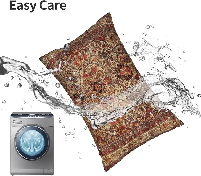 17th Century Turkish Lavar Kirman Southeast Persian Rug Pillow Covers Lumbar Throw Pillowcase 12x20 Inch Couch Cushion Cover for Home Decor Living Room Bedroom College Dorm Bed Car Sofa