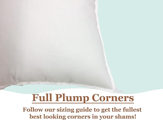 Pillowflex Synthetic Down Pillow Insert 20x30 in - Karate Chop Pillow | Set of 2 - Large Rectangle Sham Forms, Plush Polyester Cotton Blend, Cloud-Like Comfort, Clump-Resistant Fill, Smooth Finish