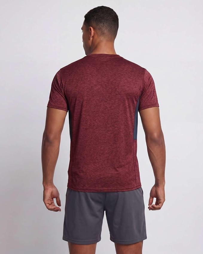 5 Pack Men's Dry Fit Short Sleeve T-Shirt Gym Workout Athletic Running Tee | Cooling, Moisture-Wicking, Crew Neck, Quick-Dry, Breathable, Active, Exercise, Fitness, Basketball, Cycling, Hiking, Tennis