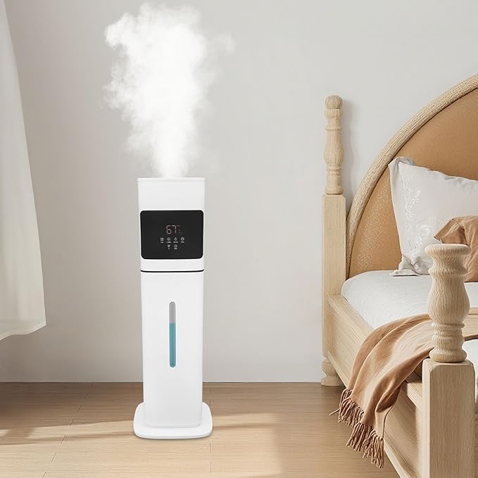 Smart Humidifier for Bedroom, 8L (2.11Gal) Large Room Humidifiers,Whole House Cool Mist with Remote Control, Top Fill & Essential Oil Box, 36dB Quiet, 1-12H Timer, Auto Humidity Control - White