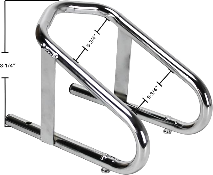 Extreme Max 5001.5763 Deluxe Chrome Motorcycle Wheel Chock - 5.5" Wide