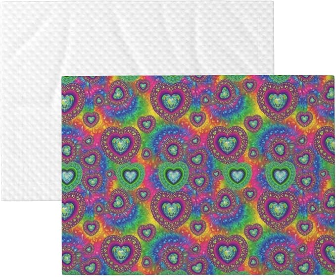 Reversible Plush Dot Pet Blanket for Dogs and Cats, Tie Dye Psychedelic Purple Love Heart, Ultra Soft Two Sided Design with Warm Fuzzy Side and Smooth Side for Comfort