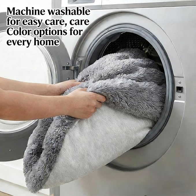 Dream Cloud Pet Sofa Bed Machine Washable Waterproof Supportive Comfort Non-Slip Plush Pet Couch Bed with Raised Edge for Sofa Car Floor, Small Medium Dogs Cats, Furniture Protector (Light Gray)
