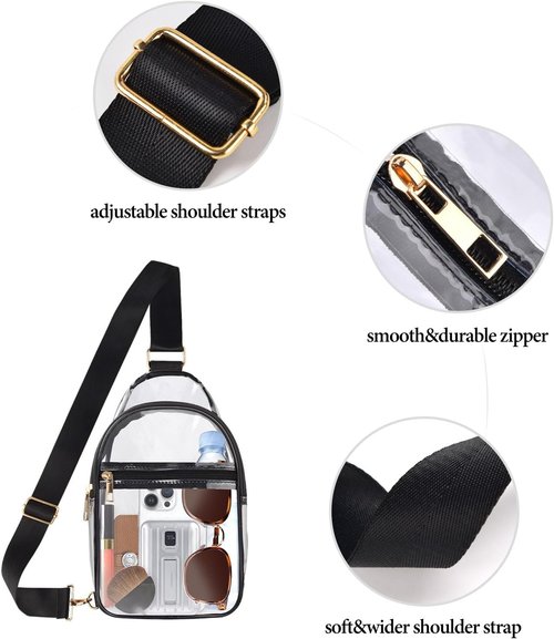 Clear Bag by [Brand Name] - Stadium Approved Crossbody Purse with Front Pocket for Concerts & Festivals