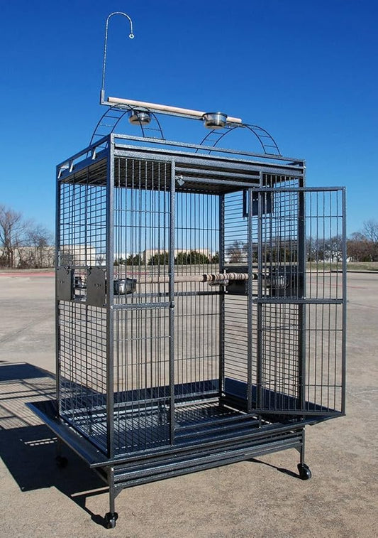 4 Size, XX-Large 40"x30"x72"H Castle PlayTop Parrot Cage for Large Macaws Cockatoos African Grey Amazon (40" x 30" x 72"H)