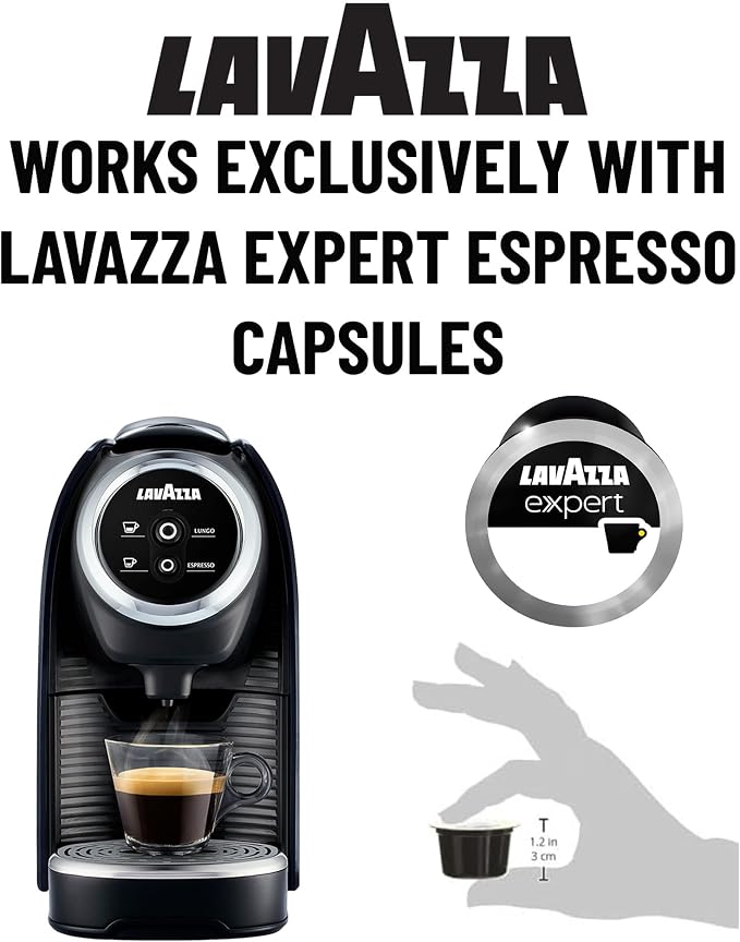 Lavazza BLUE Classy Mini Single Serve Espresso Coffee Machine LB 300, 5.3" x 13" x 10.2" 2 Coffee selections: simple touch controls, 1 programmable free dose and 1 pre-set