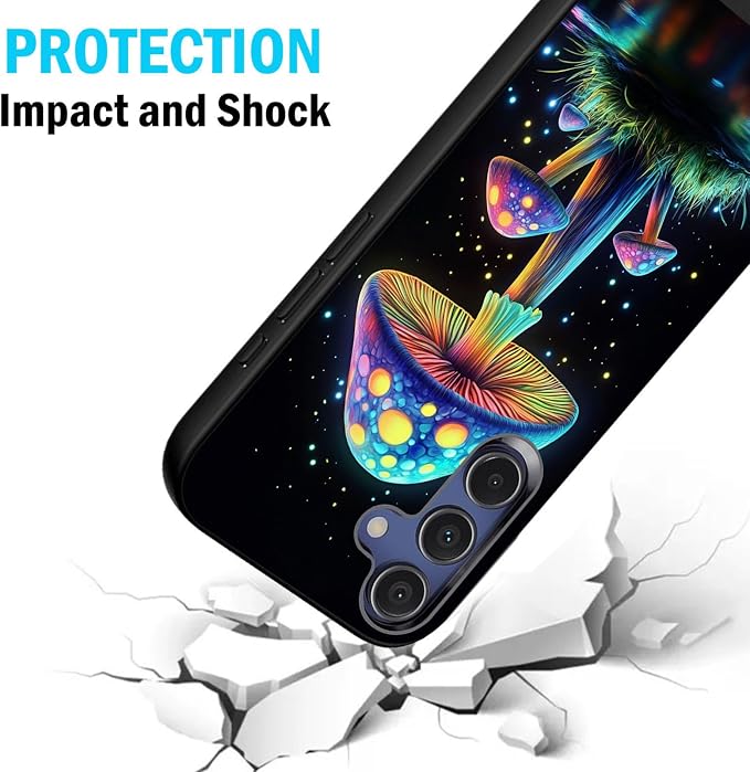Designed for Galaxy A56 5G Phone Case,Slim Silicone Shockproof Protective Case for Galaxy A56 5G 6.7 inch,Luminous Mushroom