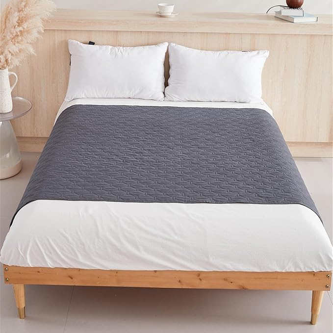 GIBZ Waterproof Dog Bed Blanket Cover Anti Slip Pet Furniture Protector Washable Large Washable Quilted Mat for Indoor, Dark Grey, 75x180cm