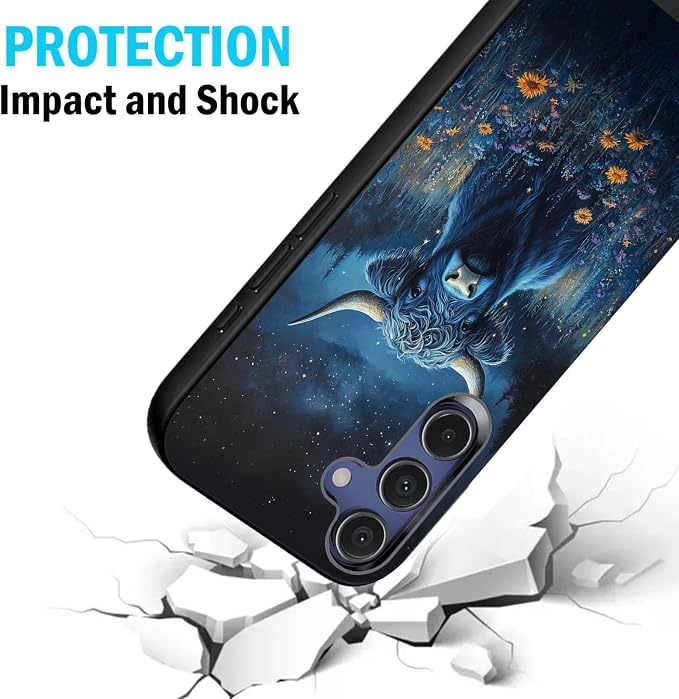 Designed for Galaxy S25 Plus Phone Case,Slim Silicone Shockproof Protective Case for Galaxy S25 Plus 6.7 inch,Cute Highland Cow