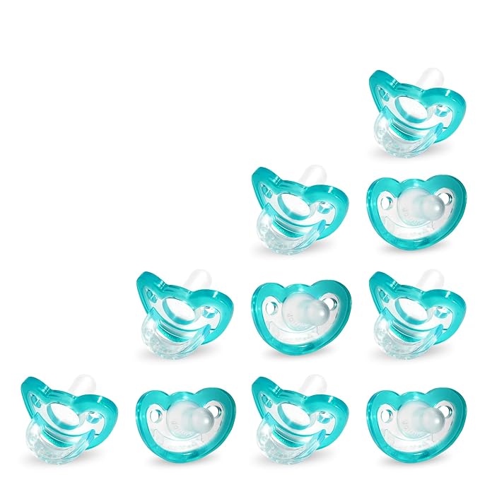 RaZbaby Jollypop Pacifier for Babies 3 Months and Up, USA Made, Natural Shaped Orthodontic Binky, Lovingly Shared in NICUs & Hospitals Worldwide, Medical-Grade 100% BPA-Free - 2 Pack - Teal
