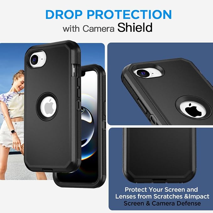 AICase for iPhone 17e/iPhone 16e Case 2026,Heavy Duty Drop Protection Full Body Rugged Shockproof/Drop Proof/Dust proof Military Protective Tough Durable Cell Phone Cover for iPhone 17e/16e 6.1_3