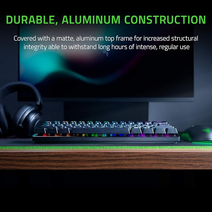 Razer Huntsman Mini 60% Gaming Keyboard, Linear Optical Switches, Black | Aluminum Top Frame, Chroma RGB Lighting, PBT Keycaps, Onboard Memory, Snap Tap