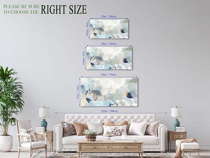 Abstract Canvas Wall Art Contemporary Teal Abstract Pictures Painting Modern Bluish Green Canvas Prints Turquoise Artwork Wall Decor for Living Room Bedroom Home Office Wall Decoration 20x40in