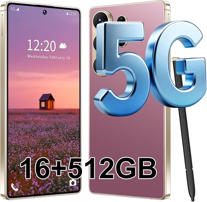 S26 Ultra 5G Unlocked Smartphone,16GB+512GB Cell Phone for Android 15, 6.99" Unlocked Cell Phone, 7000mAh, 68MP+108MP Dual Camera/Dual SIM/Fingerprint Lock/Face���Rose Gold