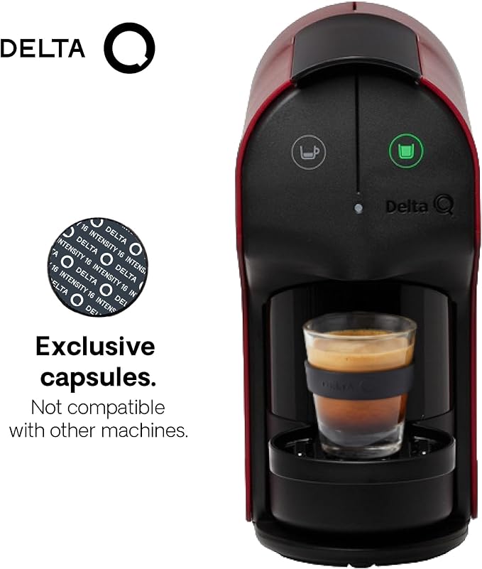 Delta Q Quick Espresso Pods Coffee Machine for Delta Capsules, Red