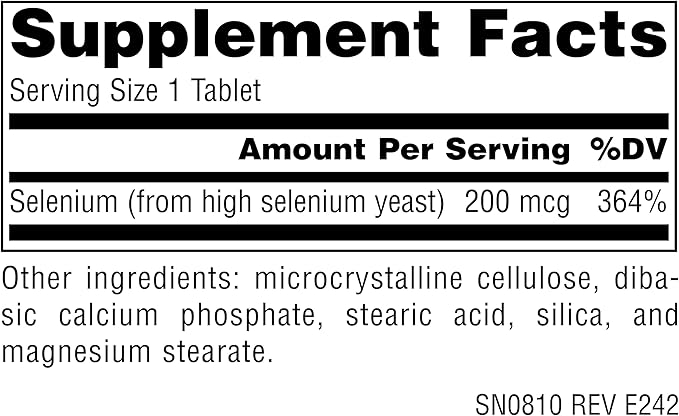 Source Naturals Selenium, Organically Bound Food-Form Antioxidant*, 200 mcg - 60 Tablets