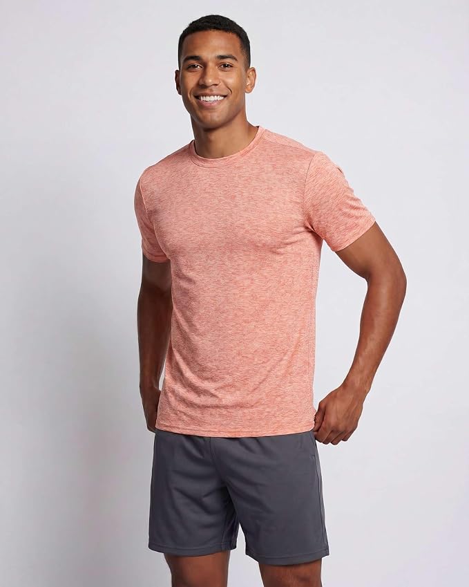5 Pack Men's Dry Fit Short Sleeve T-Shirt Gym Workout Athletic Running Tee | Cooling, Moisture-Wicking, Crew Neck, Quick-Dry, Breathable, Active, Exercise, Fitness, Basketball, Cycling, Hiking, Tennis