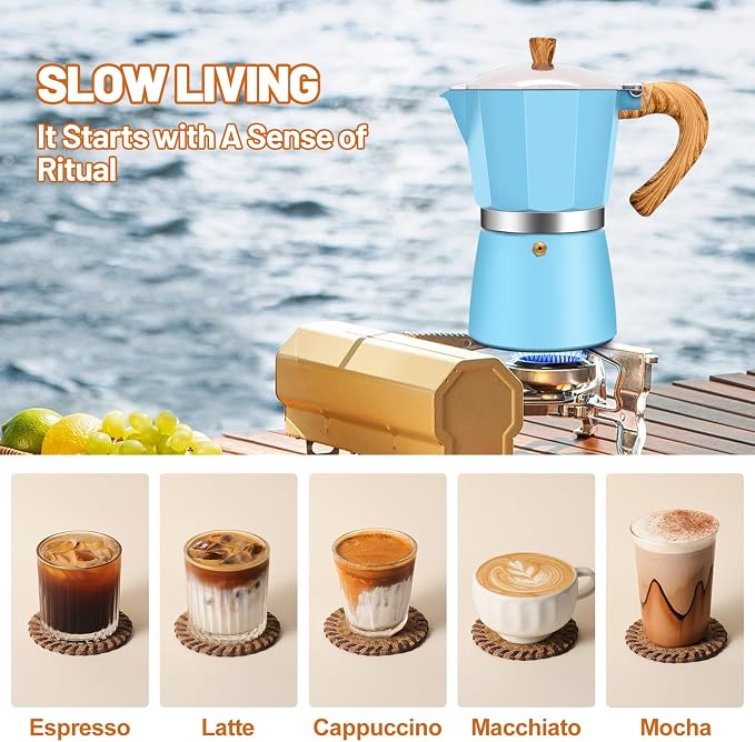 12 Cup Aluminum Espresso Stovetop Moka Pot Express Coffee Maker Percolator Italian Classic Mocha Coffee Machine for Italian and Cuban Cafe Brewing for Home & Camping 600ml 20oz