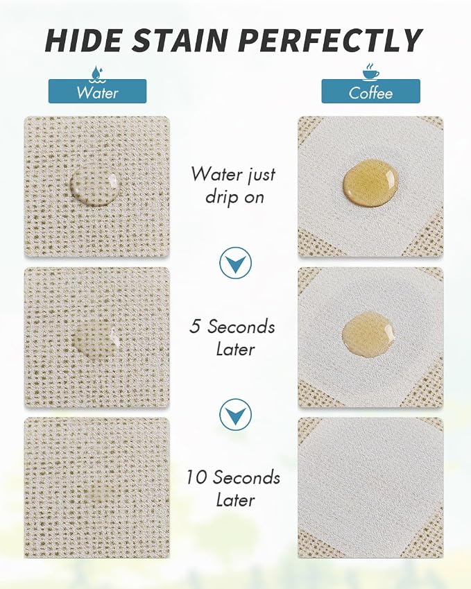 AMOAMI Dish Drying Mat for Kitchen Counter-Coffee Mat Bar Accessories, Hide Stain, Rubber Backed, Absorbent, Fit Under Coffee Maker, Espresso Machine, Pot, Dish Rack,(12x19,Buffalo Beige)