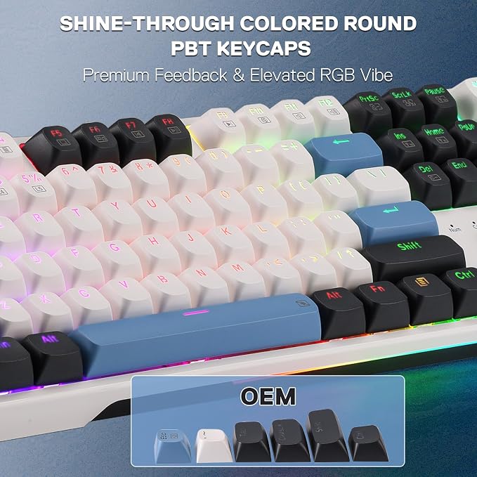 Redragon K668 108-Key Hot-Swap Wired RGB Gaming Keyboard, Extra 4 Hotkeys | Dedicated Shortcut Keys for Mute, Calc & Desktop, Cushioned Noise Dampening for Creamy Thocky Sound, Swap-Ready, PRO Software