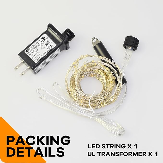 10 Strands 200 LED Firefly Bunch Lights, Waterproof, Plug in String Lights for Waterfall Vine String Lights Watering Can Lights Outdoor Garden, White