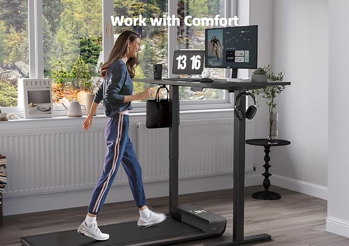 YDN 63 x 24 Inch Black Electric Standing Desk | Adjustable Height, Sit Stand, Cable Management, Ergonomic, Home Office