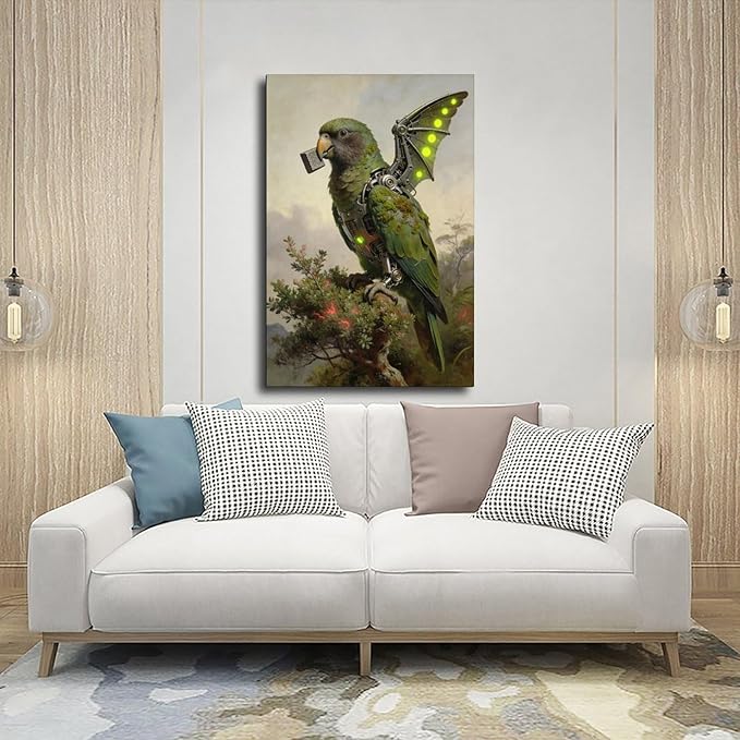 Framed Mechanical Fantasy Wall Art for Modern Living Room Industrial Sci Fi Decor Statement Piece 08x12inch(20x30cm)