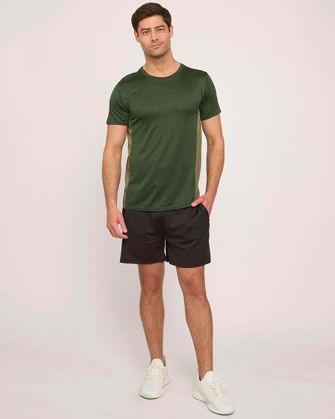 5 Pack Men's Dry Fit Short Sleeve T-Shirt Gym Workout Athletic Running Tee | Cooling, Moisture-Wicking, Crew Neck, Quick-Dry, Breathable, Active, Exercise, Fitness, Basketball, Cycling, Hiking, Tennis