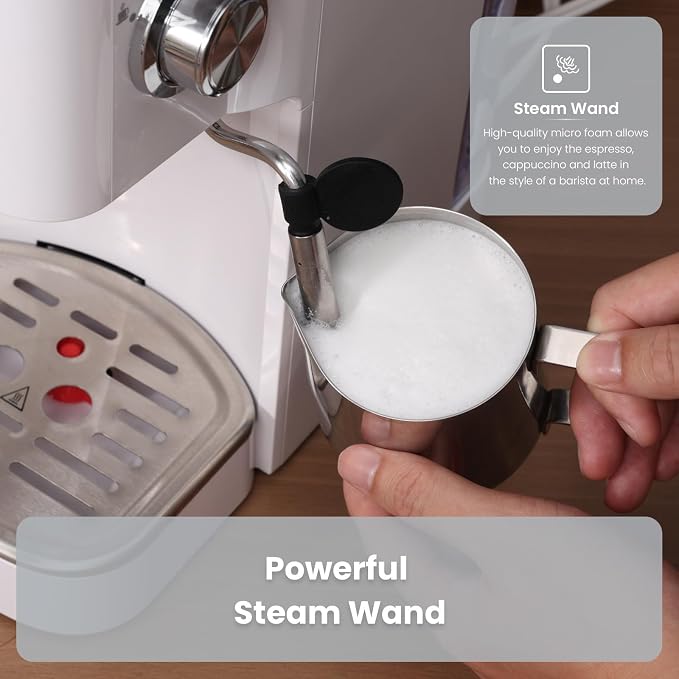 Gevi 20 Bar Compact Espresso Machine with Milk Frother for Latte&Cappuccino | Budget under$150; Removable Water Tank; Produce Good Crema; Include Necessary Accessories; Can Make Americanos; Easy to Clean