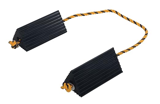 Vestil AC-13 Rubber Wheel Airline Chock with Rope, 10" Width x 4-1/2" Height x 5" Length