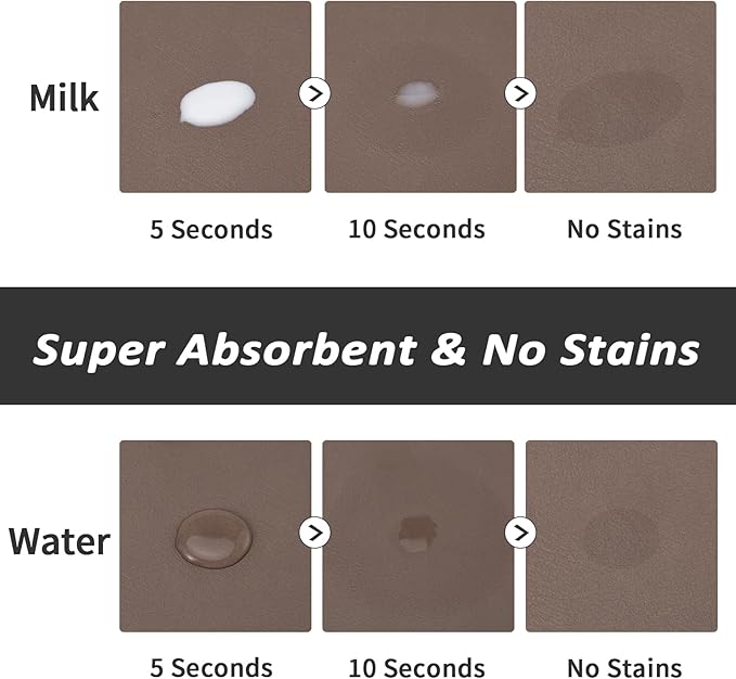 Dog Food Mat - Absorbent Cat Mat for Food and Water, No Stains Pet Feeding Bowl Mat, Easy to Clean Pet Placemats, Quick Dry Dog Water Dispenser Mat for Messy Drinkers | Brown 16"x 24"