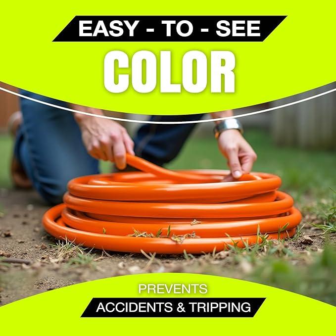 6ft Outdoor/Indoor Extension Cord 10/3 Gauge Ultra Heavy Duty 3 Prong SJTW, Waterproof, Flexible Cold-Resistant Long Power Cord,15A 125V 1875W, Orange by LifeSupplyUSA