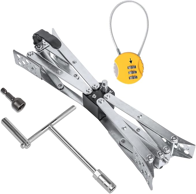 X-Shaped RV Stabilizer XL Wheel Chock (Allow Drill Adjust) with Lock Dual Axel RV Travel Trailer Camper Tire While Camping -1 Pack